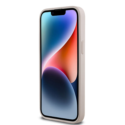 Apple iPhone 14 Pro Max Kılıf Guess Orjinal Lisanslı M-safe Şarj Özellikli Yazı Logolu Circle Classic Kapak Pembe