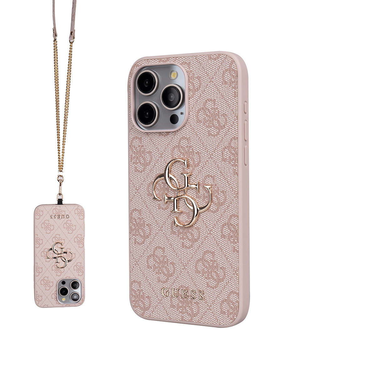 Apple iPhone 14 Pro Max Kılıf Guess Orjinal Lisanslı PU Deri 4G Büyük Metal Logolu Çapraz Vücut Askılı Kapak Siyah