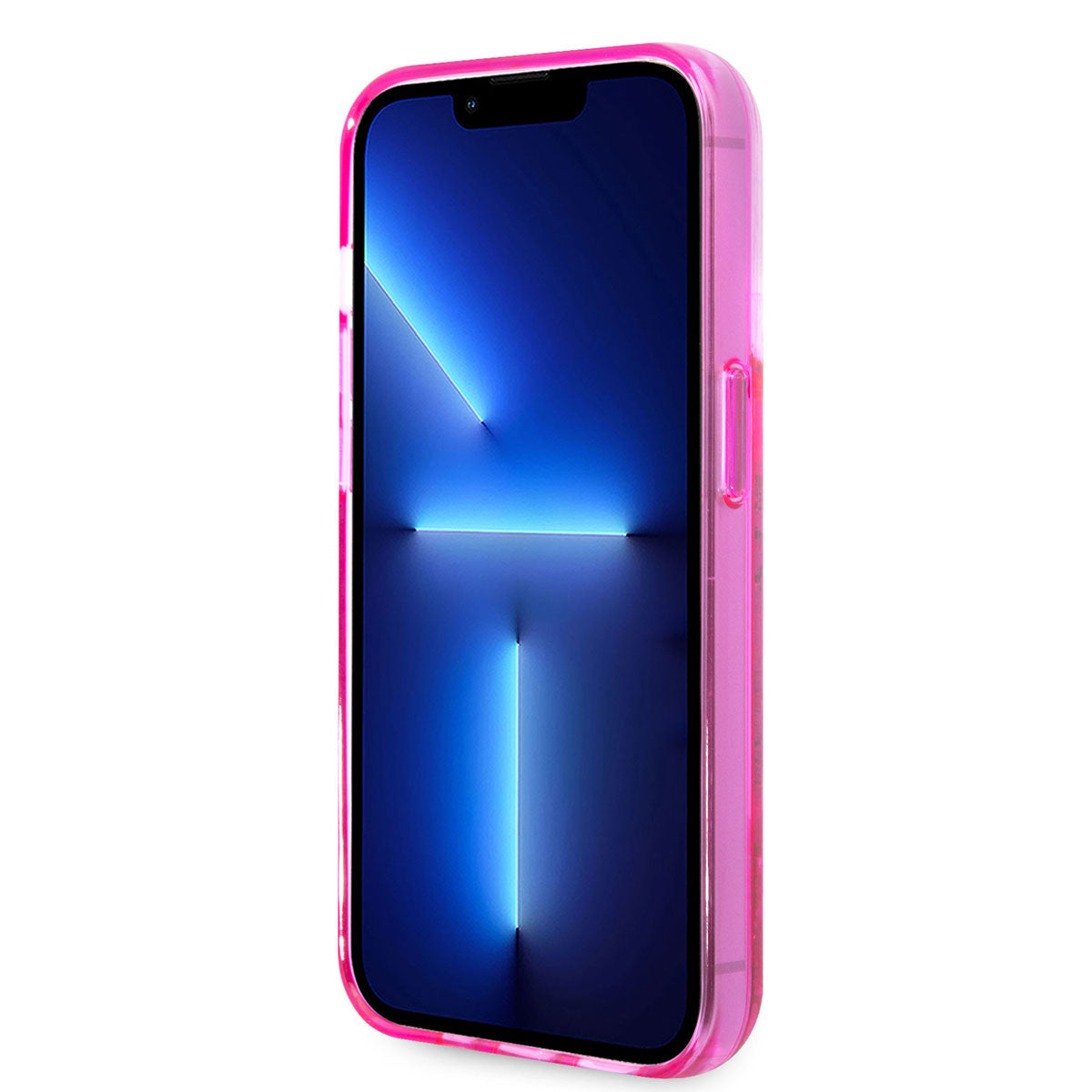 Apple iPhone 14 Pro Max Case GUESS Transparent Liquid Glitter Design Cover Purple