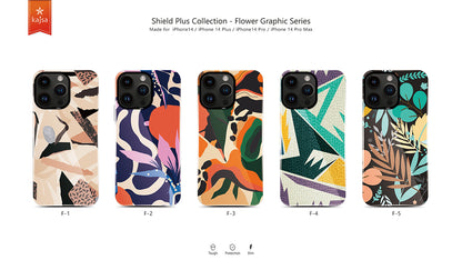 Apple iPhone 14 Pro Max Kılıf HD Desenli Kajsa Shield Plus Flower Graphic Serisi Kapak Siyah