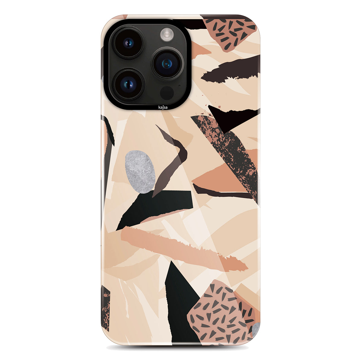 Apple iPhone 14 Pro Max Kılıf HD Desenli Kajsa Shield Plus Flower Graphic Serisi Kapak Krem