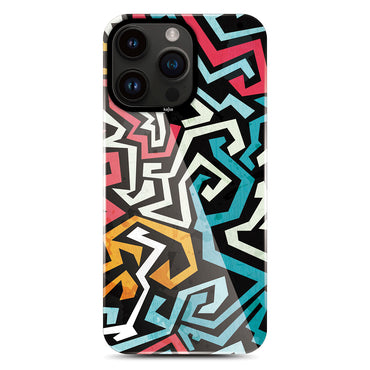 Apple iPhone 14 Pro Max Kılıf HD Desenli Kajsa Shield Plus Grafiti Serisi Kapak Siyah-Beyaz