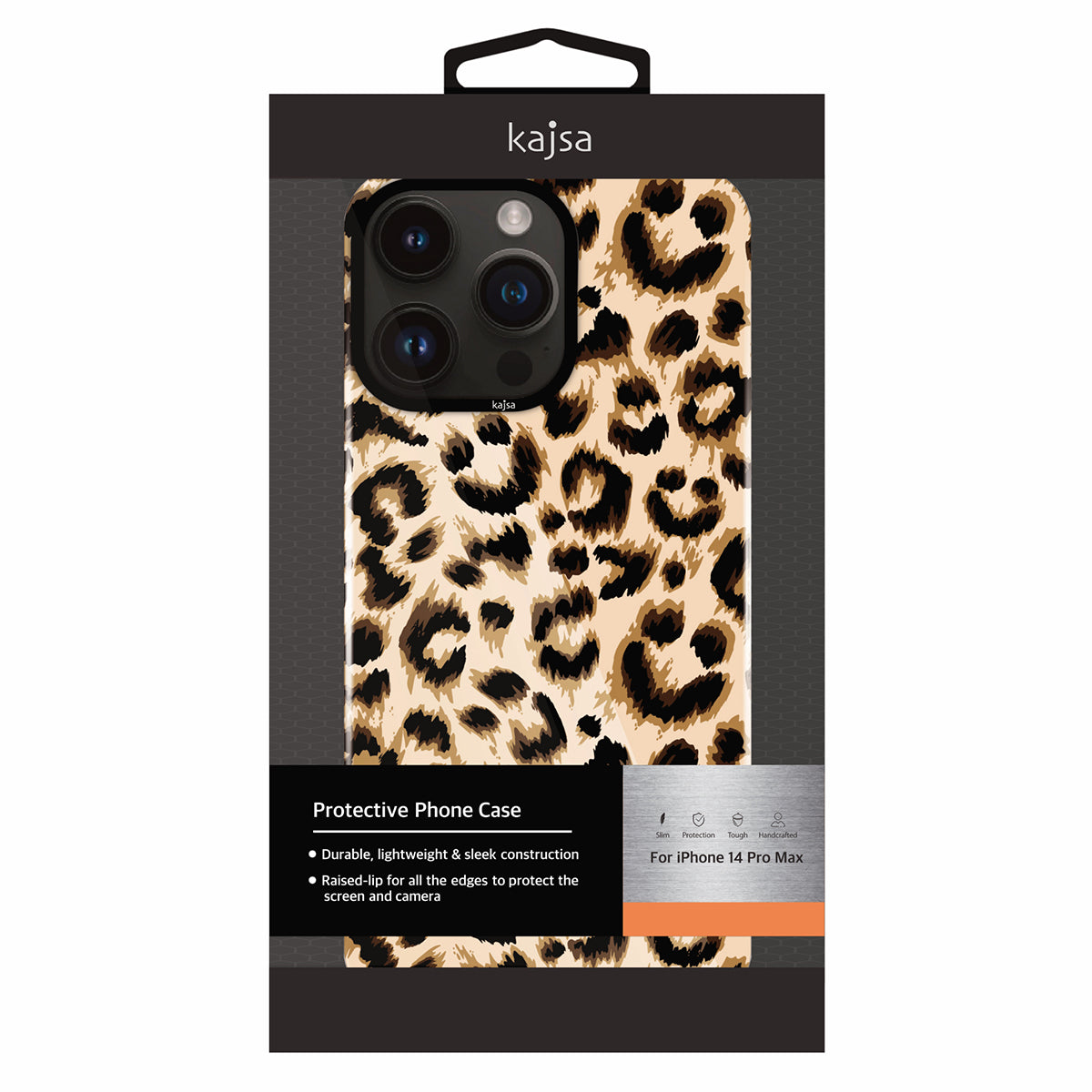 Apple iPhone 14 Pro Max Kılıf HD Desenli Kajsa Shield Plus Wild Serisi Kapak Beyaz