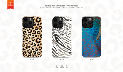 Apple iPhone 14 Pro Max Kılıf HD Desenli Kajsa Shield Plus Wild Serisi Kapak Kahverengi