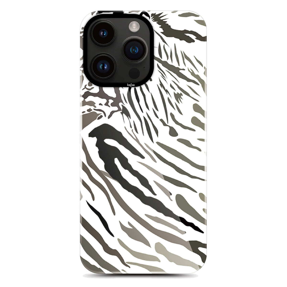 Apple iPhone 14 Pro Max Kılıf HD Desenli Kajsa Shield Plus Wild Serisi Kapak Beyaz