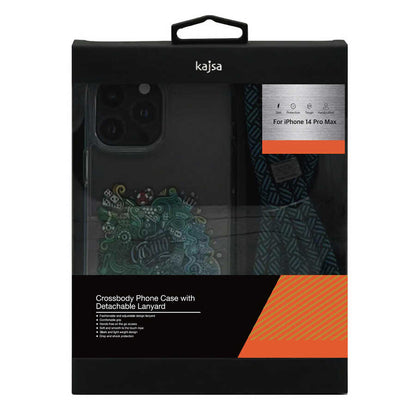 Apple iPhone 14 Pro Max Kılıf Kajsa Missy And Match Şeffaf Desenli İp Askılı Kapak Sarı