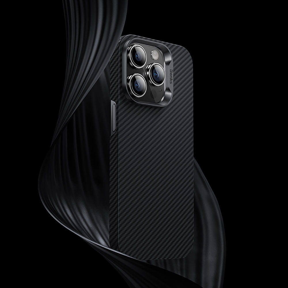 Apple iPhone 14 Pro Max Carbon Fiber Case Benks 600D Essential Kevlar Cover Black 