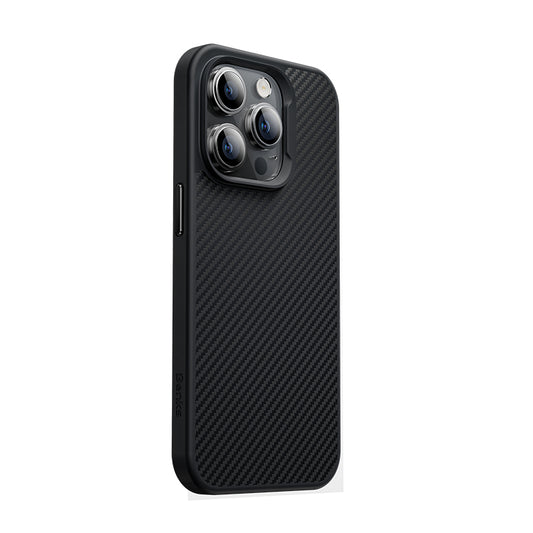 Apple iPhone 14 Pro Max Case Carbon Fiber M-Safe Charging Feature Benks 600D Hybrid Kevlar Cover Black 