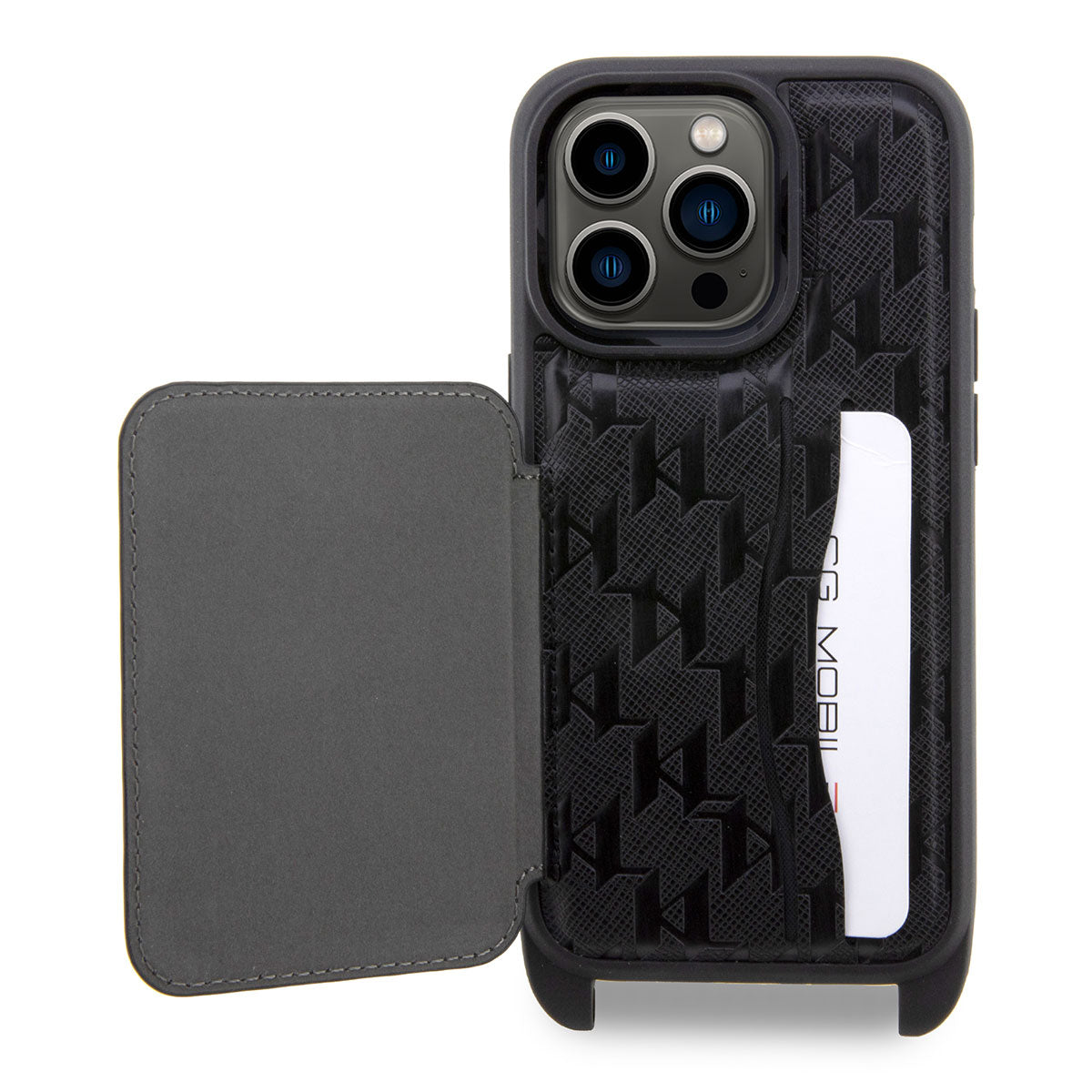 Apple iPhone 14 Pro Max Case Karl Lagerfeld Neck Strap Card Holder Karl Design Cover Black 