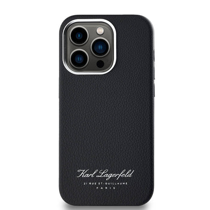 Apple iPhone 14 Pro Max Kılıf Karl Lagerfeld Orjinal Lisanslı KL Yazılı Hotel Kapak Siyah