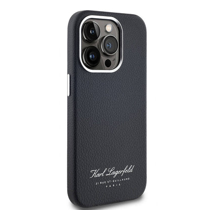 Apple iPhone 14 Pro Max Kılıf Karl Lagerfeld Orjinal Lisanslı KL Yazılı Hotel Kapak Siyah
