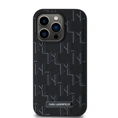 Apple iPhone 14 Pro Max Kılıf Karl Lagerfeld Orjinal Lisanslı M-safe Şarj Özellikli KL Yazılı Hot Stamp Kapak Krem