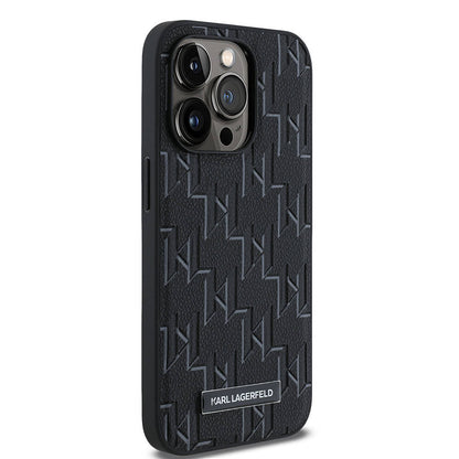Apple iPhone 14 Pro Max Kılıf Karl Lagerfeld Orjinal Lisanslı M-safe Şarj Özellikli KL Yazılı Hot Stamp Kapak Krem
