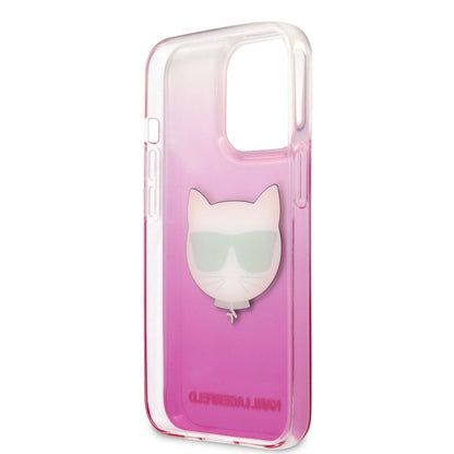 Apple iPhone 14 Pro Max Kılıf Karl Lagerfeld Sert TPU Choupette Dizayn Kapak Pembe