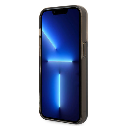 Apple iPhone 14 Pro Max Kılıf Karl Lagerfeld Sıvılı Simli Elong Dizayn Kapak Pembe