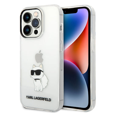 Apple iPhone 14 Pro Max Case Karl Lagerfeld Transparent Choupette Design Cover Colorless