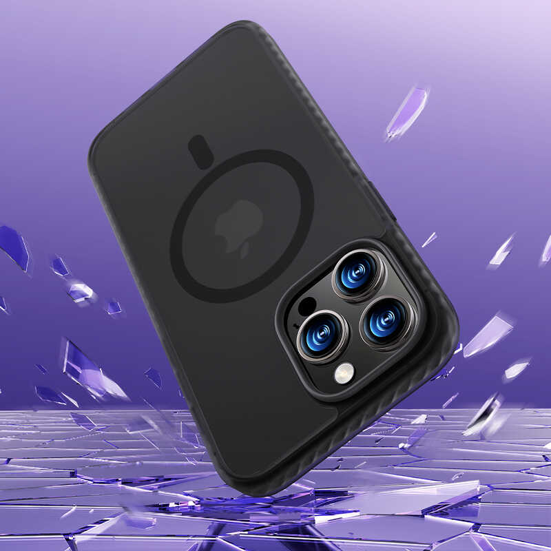Apple iPhone 14 Pro Max Case Edges Silicone Airbag Matte Back Surface Benks Icesand Cover Purple