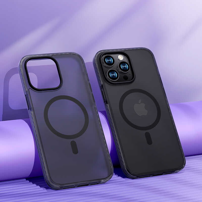 Apple iPhone 14 Pro Max Case Edges Silicone Airbag Matte Back Surface Benks Icesand Cover Purple