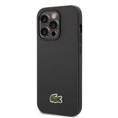 Apple iPhone 14 Pro Max Kılıf Lacoste Orjinal Lisanslı PU Pike Desenli Arka Yüzey İkonik Timsah Dokuma Logolu Kapak Yeşil