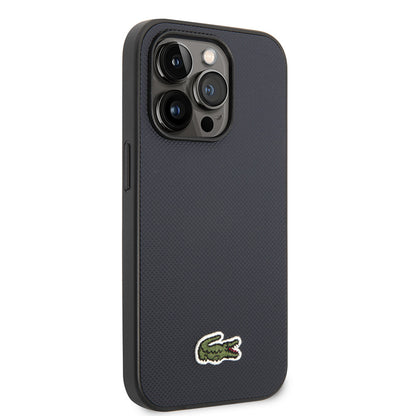Apple iPhone 14 Pro Max Kılıf Lacoste Orjinal Lisanslı PU Pike Desenli Arka Yüzey İkonik Timsah Dokuma Logolu Kapak Yeşil