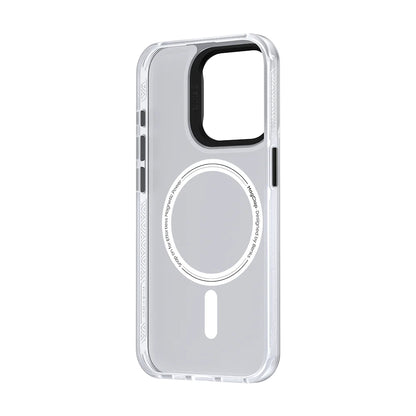 Apple iPhone 14 Pro Max Kılıf M-safe Şarj Özellikli Mekanik Tasarımlı Benks Perspective Serisi Kapak Beyaz