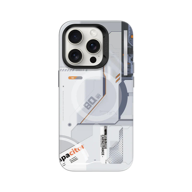 Apple iPhone 14 Pro Max Kılıf M-safe Şarj Özellikli Mekanik Tasarımlı Benks Perspective Serisi Kapak Beyaz
