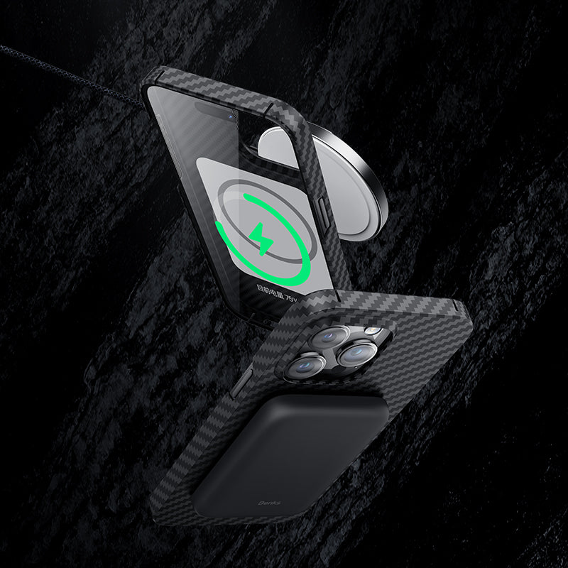 Apple iPhone 14 Pro Max Case M-safe Carbon Fiber Benks Essential Kevlar Cover Black 