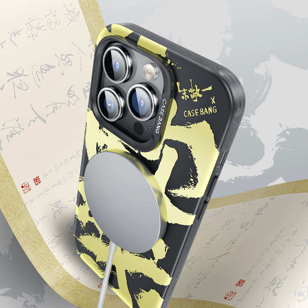 Apple iPhone 14 Pro Max Case M-safe Charging Feature Benks Casebang Calligraphy Joy Cover Black 