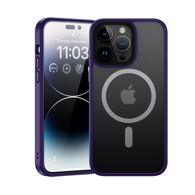 Apple iPhone 14 Pro Max Case M-Safe Charging Feature Benks Mist Hybrid Cover Deep Purple