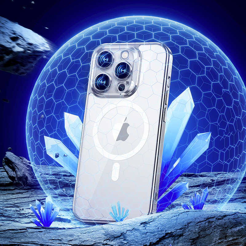 Apple iPhone 14 Pro Max Case M-safe Charging Feature Glass Surface Screen Protector Benks Electroplated Cover Deep Purple 