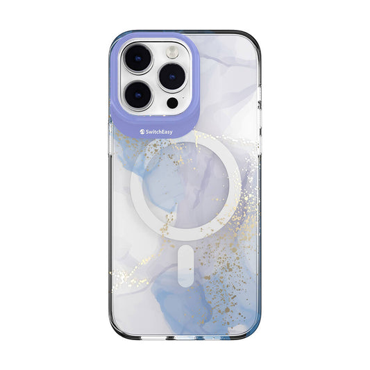 Apple iPhone 14 Pro Max Kılıf M-safe Şarj Özellikli Çift IMD Baskılı Lisanslı Switcheasy Artist-M Veil Kapak Mor