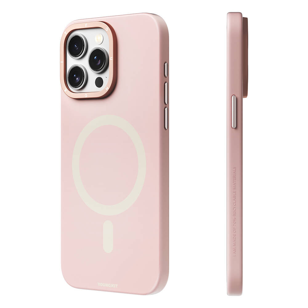 Apple iPhone 14 Pro Max Case with M-safe Charging Feature, Scratch and Wear Resistant Youngkit Velvet Series Cover Pink 