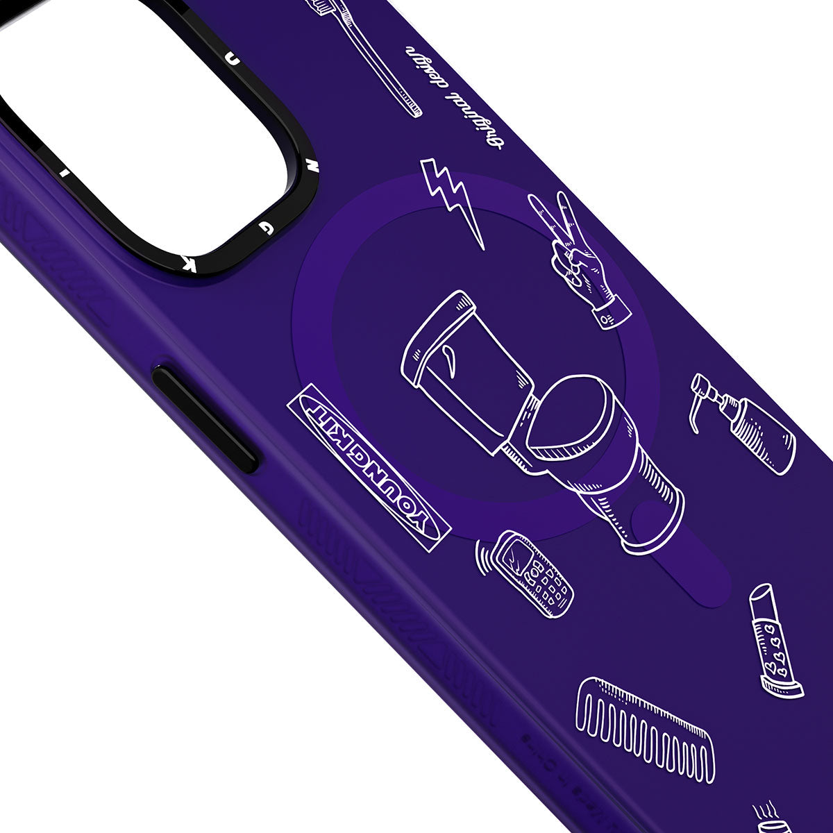 Apple iPhone 14 Pro Max Case M-safe Charging Feature Patterned Youngkit Plaything Series Cover Purple 