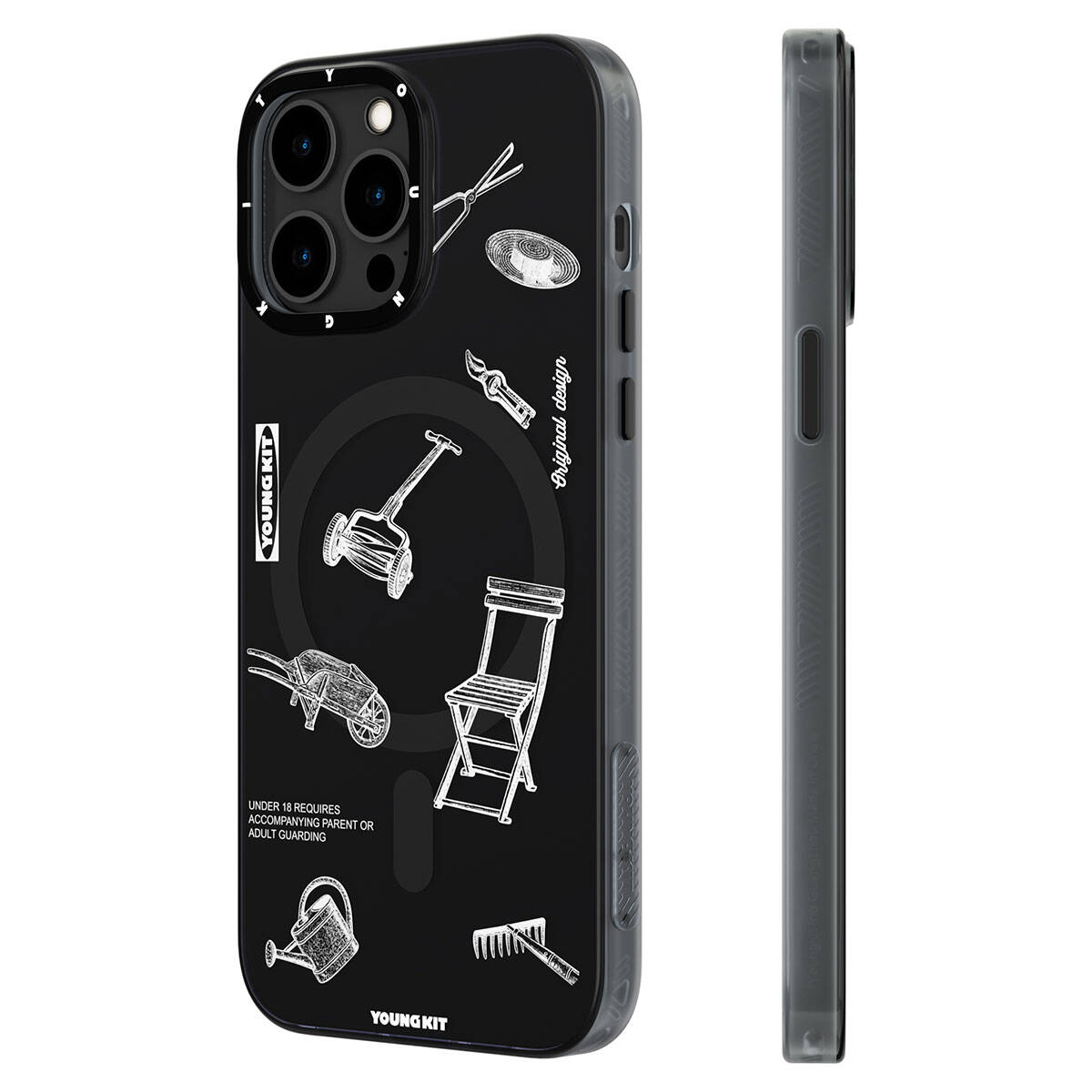 Apple iPhone 14 Pro Max Case M-safe Charging Feature Patterned Youngkit Plaything Series Cover Purple 