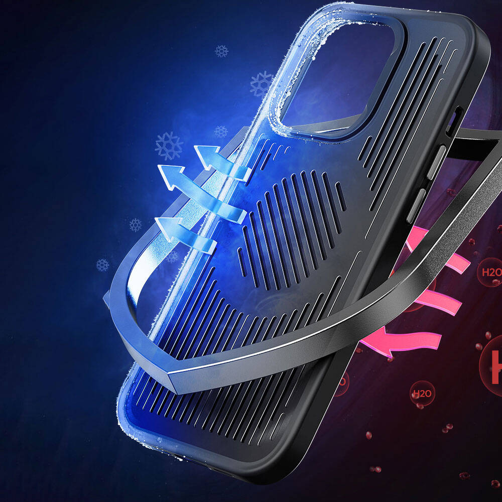 Apple iPhone 14 Pro Max Kılıf M-safe Şarj Özellikli Düşme Dirençli Soğutucu Benks Biliz Kapak Siyah