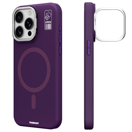 Apple iPhone 14 Pro Max Case M-safe Charging Feature Camera Stand Youngkit Bitty Cream Cover Purple 