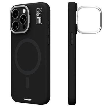 Apple iPhone 14 Pro Max Case M-safe Charging Feature Camera Stand Youngkit Bitty Cream Cover Black 