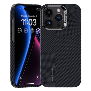 Apple iPhone 14 Pro Max Case M-safe Charging Carbon Fiber Benks Montage ArmorAir Kevlar Cover Black 
