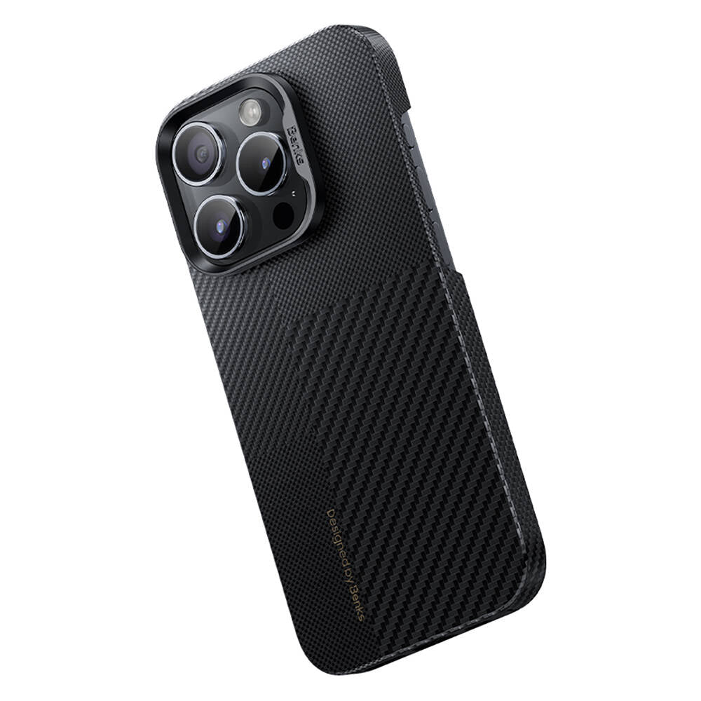 Apple iPhone 14 Pro Max Case M-safe Charging Carbon Fiber Benks Montage ArmorAir Kevlar Cover Black 