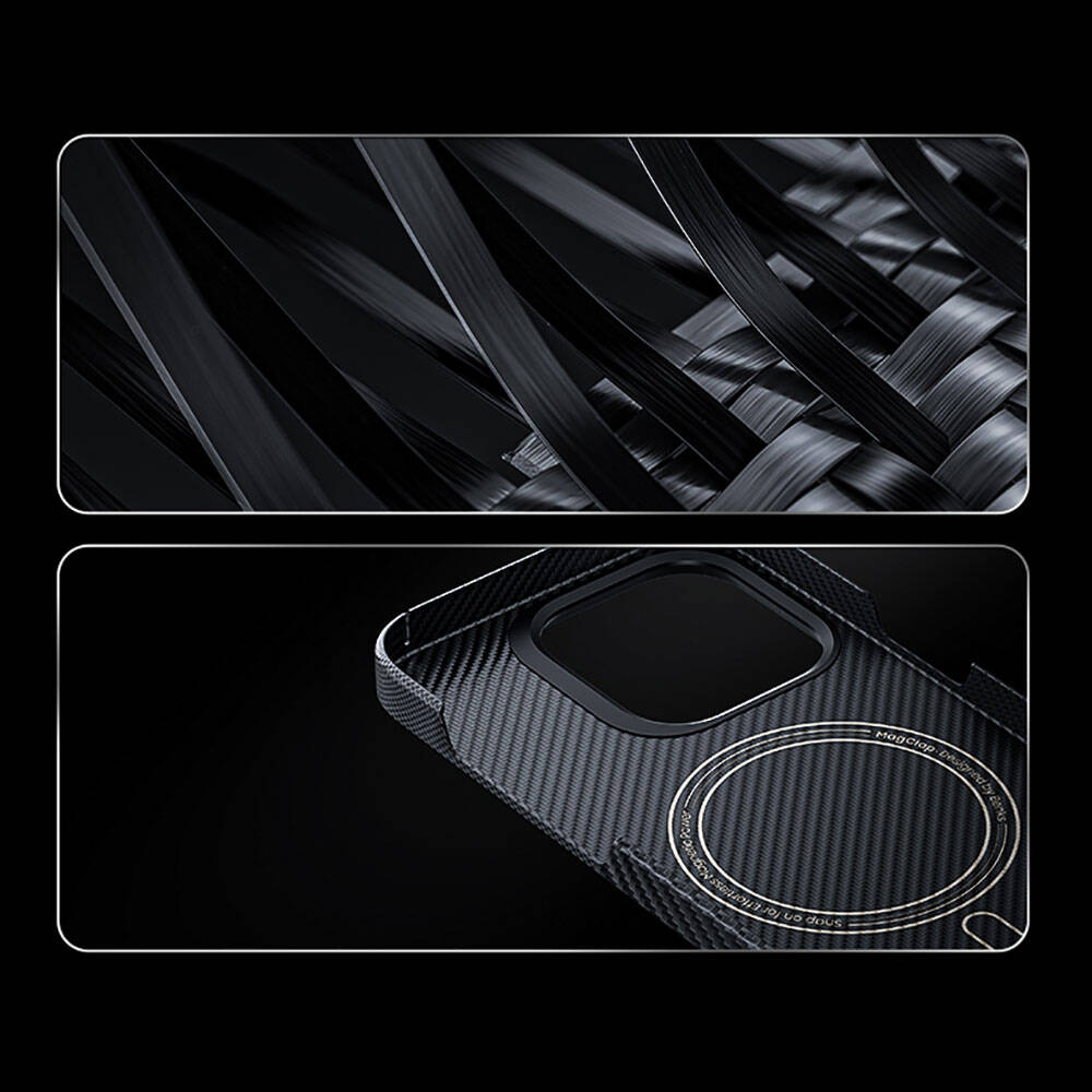 Apple iPhone 14 Pro Max Case M-safe Charging Carbon Fiber Benks Montage ArmorAir Kevlar Cover Black 