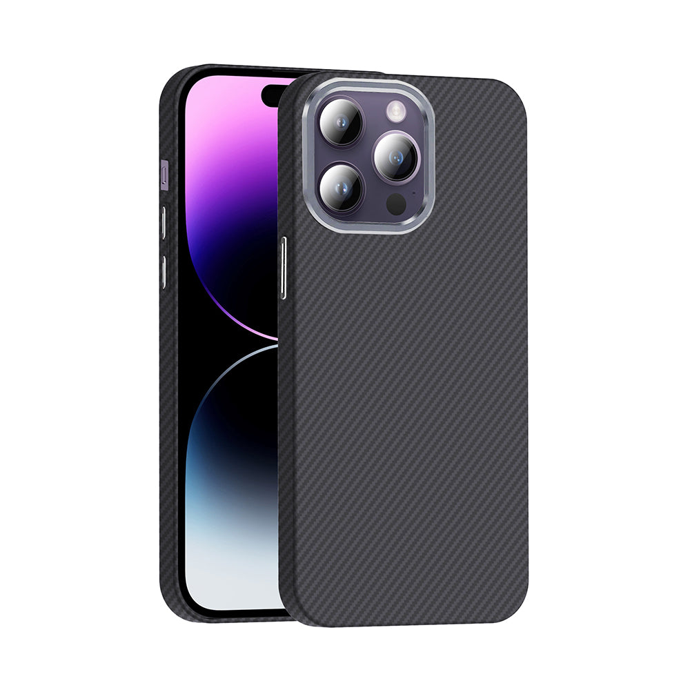 Apple iPhone 14 Pro Max Kılıf M-safe Şarj Özellikli Karbon Fiber Görünümlü Zore Gros Kapak