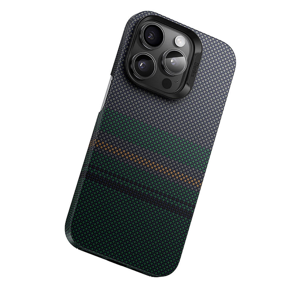 Apple iPhone 14 Pro Max Case M-Safe Charging Feature Carbon Fiber Design Benks Aurora ArmorAir Kevlar Cover Black 