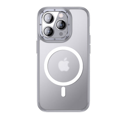 Apple iPhone 14 Pro Max Kılıf M-safe Şarj Özellikli Mat Görünümlü Wlons Vevo Kapak Gümüş