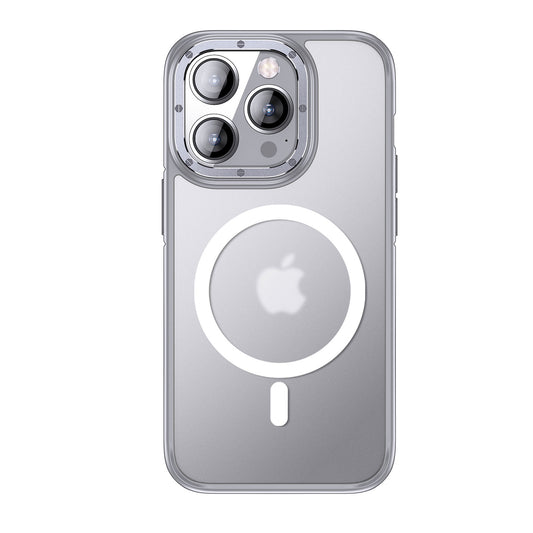 Apple iPhone 14 Pro Max Kılıf M-safe Şarj Özellikli Mat Görünümlü Wlons Vevo Kapak Gümüş