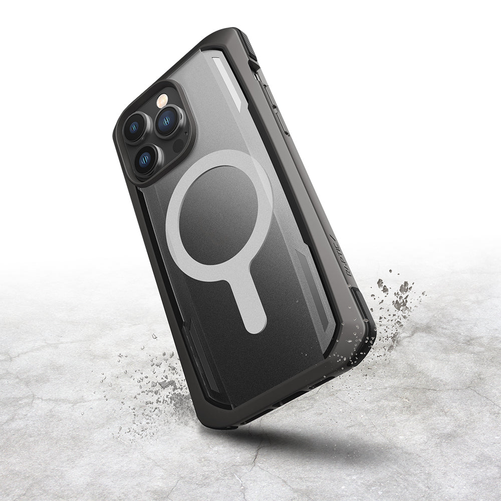 Apple iPhone 14 Pro Max Kılıf M-safe Şarj Özellikli Raptic Secure Serisi Çift Kat TPU Kenarlı Şeffaf Arka Yüzeyli Kapak Siyah