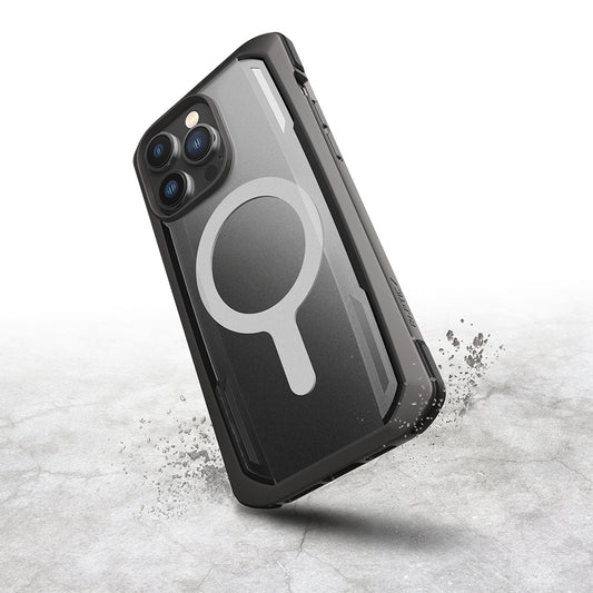 Apple iPhone 14 Pro Max Kılıf M-safe Şarj Özellikli Raptic Secure Serisi Çift Kat TPU Kenarlı Şeffaf Arka Yüzeyli Kapak Siyah