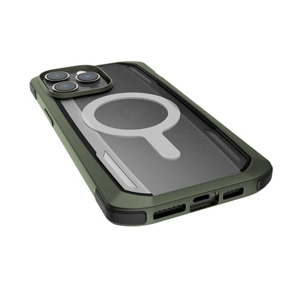 Apple iPhone 14 Pro Max Kılıf M-safe Şarj Özellikli Raptic Secure Serisi Çift Kat TPU Kenarlı Şeffaf Arka Yüzeyli Kapak Lacivert