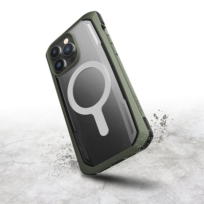 Apple iPhone 14 Pro Max Kılıf M-safe Şarj Özellikli Raptic Secure Serisi Çift Kat TPU Kenarlı Şeffaf Arka Yüzeyli Kapak Yeşil