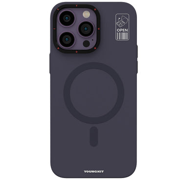 Apple iPhone 14 Pro Max Case M-safe Charging Stand YoungKit Hermit Bracket Series Cover Deep Purple 