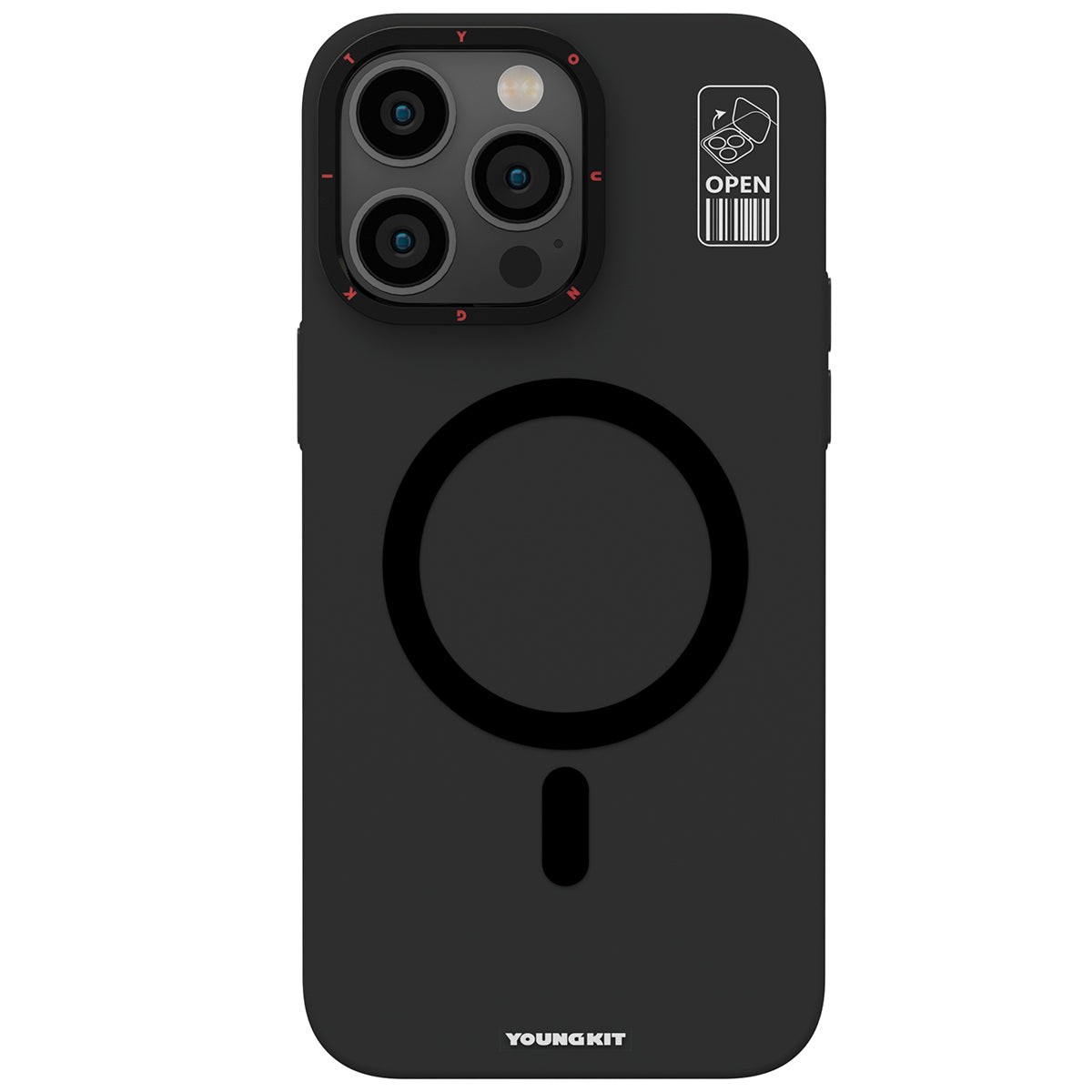 Apple iPhone 14 Pro Max Case M-safe Charging Stand YoungKit Hermit Bracket Series Cover Black 